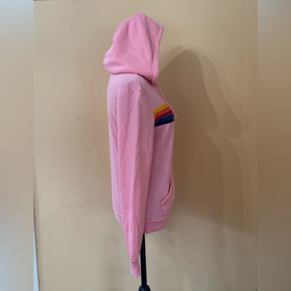 NWT AVIATOR NATION SWEAT SUIT SET HOODIE AND JOGGERS PINK 5 STRIPE - Picture 11 of 15